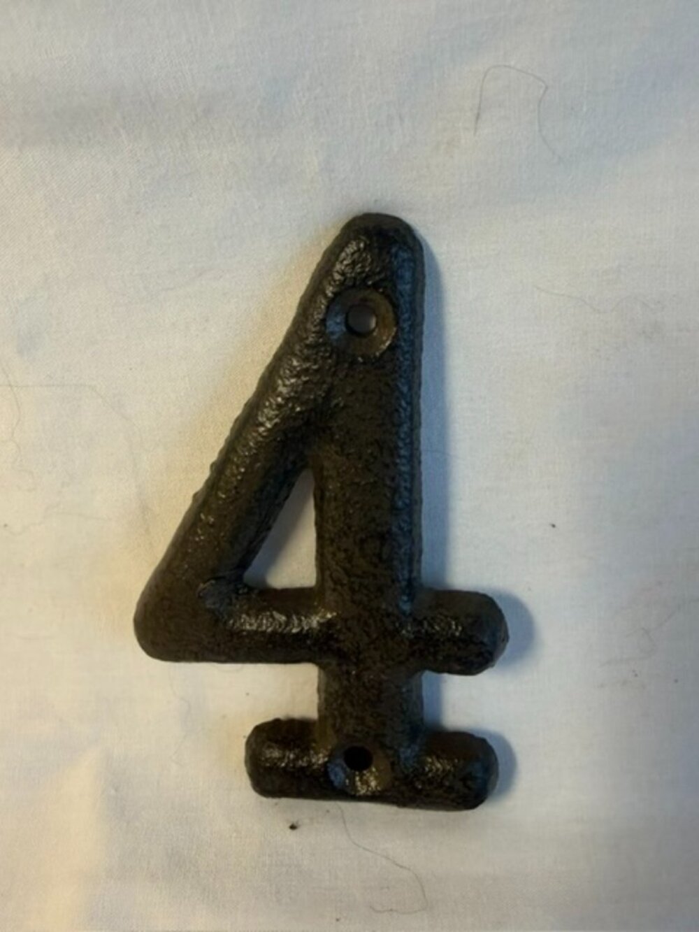 Number "4" (Four) House Address Number Solid Cast Iron 3 5/8" tall 13021-4